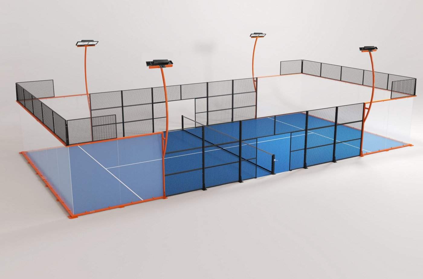 Rendu 3D terrain de padel Full Panoramique