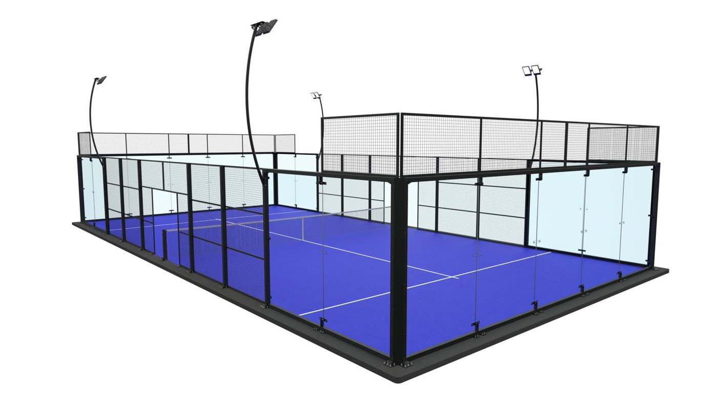 Rendu 3D terrain de padel Panoramique